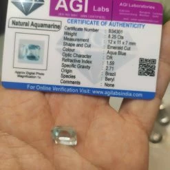 Vendora πωλείτε από συλλέκτη ορυκτών πολύτιμων λίθων μοναδικόη γαλάζια ακουαμαρίνα Emerland Cut 8,25ct με το πιστοποιητικό του -vendora shop 391c0955a4c8ffd86737af62b53b4341783bfa2b xl