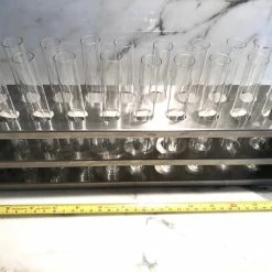 Vendora Συλλεκτικό διακοσμητικό ιατρικό Inox στάντ με δοκιμαστικούς σωλήνες του 1950, μήκους 38 εκ -vendora shop 3ad2e07a43c1216453c898f2c34ae2141536052d xl