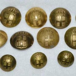 Vendora Δεκατρία (13) ΣΠΑΝΙΑ συλλεκτικά κουμπιά (κούφια) αξιωματικών του Στρατού Ξηράς 1936-1941