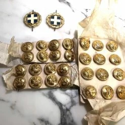 Vendora Συλλεκτικά 28 Στρατιωτικά κουμπιά σε χρυσό χρώμα και 3 εθνόσημα του Ελληνικού Στρατού -vendora shop 6025efa61c8638c771cbf227fc6a9d4c3b34da05 xl