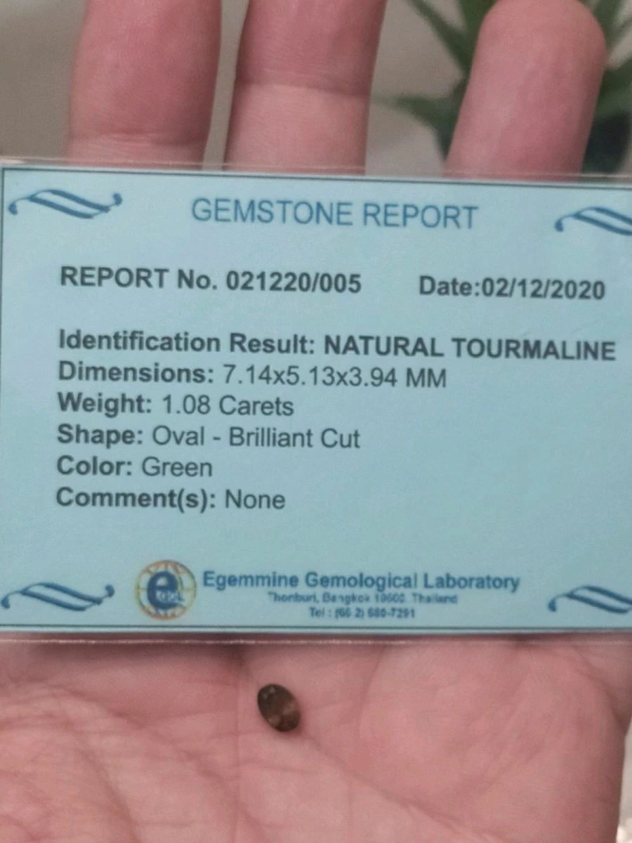 Vendora πωλείται από συλλέκτη ορυκτών πολύτιμων λίθων μοναδική ορυκτή πράσινη τουρμαλίνη 1,08ct με το πιστοποιητικό της 4 Vendora πωλείται από συλλέκτη ορυκτών πολύτιμων λίθων μοναδική ορυκτή πράσινη τουρμαλίνη 1,08ct με το πιστοποιητικό της - Image 2