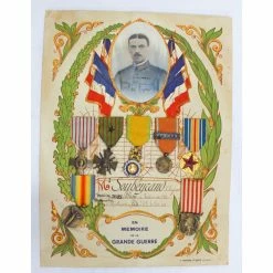 Vendora 1916 ΓΑΛΛΙΚΗ ΑΠΟΝΟΜΗ ΜΕ 7 ΜΕΤΑΛΛΙΑ ΣΕ ΑΞΙΩΜΑΤΙΚΟ ΠΟΥ ΤΡΑΥΜΑΤΙΣΤΗΚΕ ΣΤΗΝ ΜΑΧΗ ΤΟΥ VERBUN