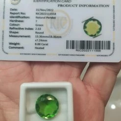 Vendora πωλείτε από συλλέκτη ορυκτών πολύτιμων λίθων μοναδικος ορυκτός περιόδοτος στρογγυλός 8 Ct με το πιστοποιητικό γνησιοτητας -vendora shop ca3bec468bcc120fe88d55948825e16fac9072fd xl