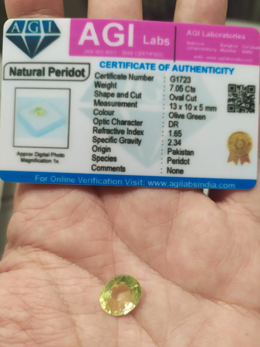 Vendora πωλείτε από συλλέκτη ορυκτών πολύτιμων λίθων μοναδικης κοπής οβάλ περιόδους καταπληκτικού κιτρινοπράσινο η χρωματος 7,05 Ct 6 Vendora πωλείτε από συλλέκτη ορυκτών πολύτιμων λίθων μοναδικης κοπής οβάλ περιόδους καταπληκτικού κιτρινοπράσινο η χρωματος 7,05 Ct - Image 4