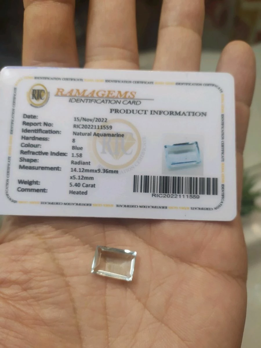 Vendora πωλείτε από συλλέκτη ορυκτών πολύτιμων λίθων μοναδική ορυκτή Aquamarine 5,40 Ct με το πιστοποιητικό της 4 Vendora πωλείτε από συλλέκτη ορυκτών πολύτιμων λίθων μοναδική ορυκτή Aquamarine 5,40 Ct με το πιστοποιητικό της - Image 2